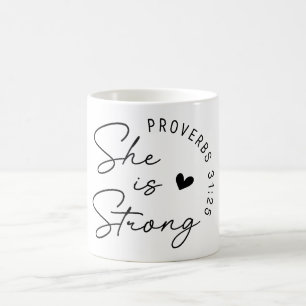 Caneca De Café Cristã Inspiradora Ela É Forte