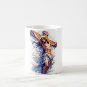 Caneca de Café Cristã Jesus na Cruz