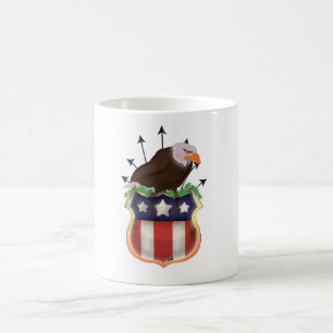 Caneca De Café crista USA Golden Eagle Stars and Stripes