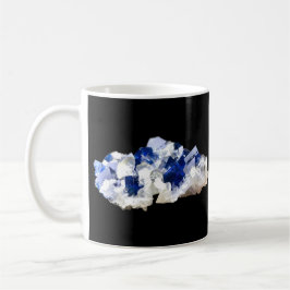 Caneca De Café Cristal de Fluorita Azul Profundo Transparente Nat