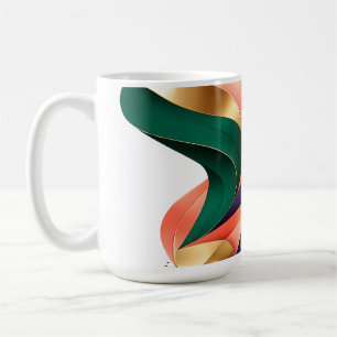 Caneca De Café Cristal Geométrico Vibrante e Abstrato de Fita