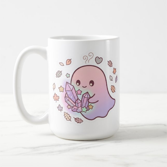 Caneca de Café Cristal Mágico Fantasma Pastel Kawa (Esquerda)