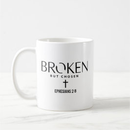 Caneca De Café Cristão Efésios 2:8 Fé Cristã Quebrada Mas Escolhi