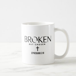 Caneca De Café Cristão Efésios 2:8 Fé Cristã Quebrada Mas Escolhi