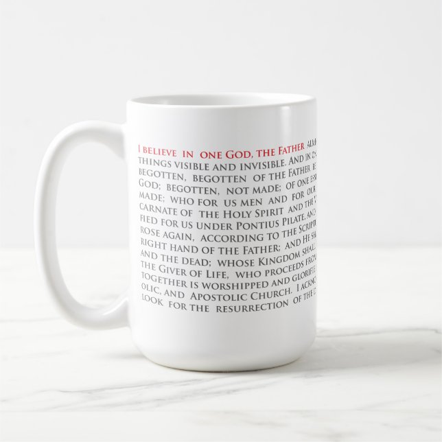Caneca De Café Cristão Ortodoxo Nicene Creed 15oz Mug (Esquerda)