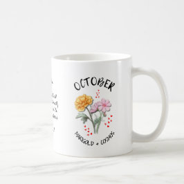 Caneca De Café Cristão Personalizado da Flor Personalizada do Mês