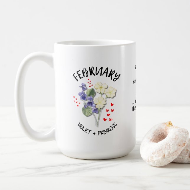 Caneca De Café Cristão Personalizado da Flor Personalizado do Mês (Com Donut)