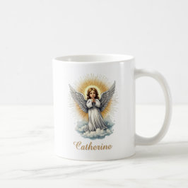 Caneca De Café Cristão Religioso Elegante White Angel