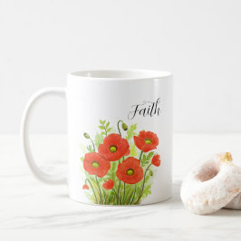 Caneca De Café Cristão Religioso Papagaio Vermelho Watercolor Flo
