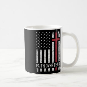 Caneca De Café Cristão Usa Bandeira Americana Cristo Fé Sobre F