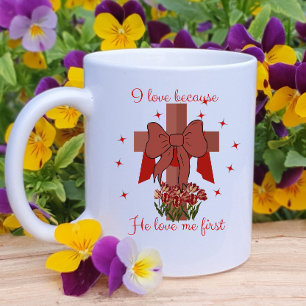 Caneca De Café Cristian Coquette cruz versículo da Bíblia Dia dos