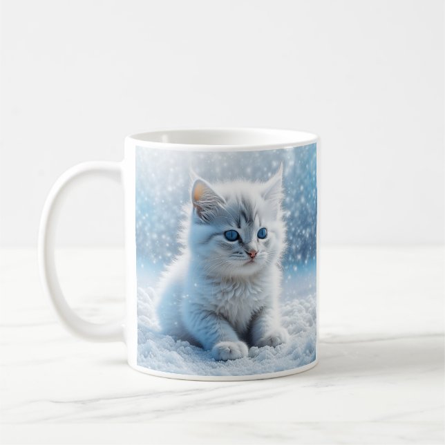 Caneca De Café Cristinho Branco Personalizado na Neve (Esquerda)