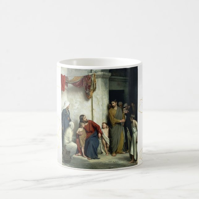 Caneca De Café Cristo e Crianças por Carl Bloch (Centro)