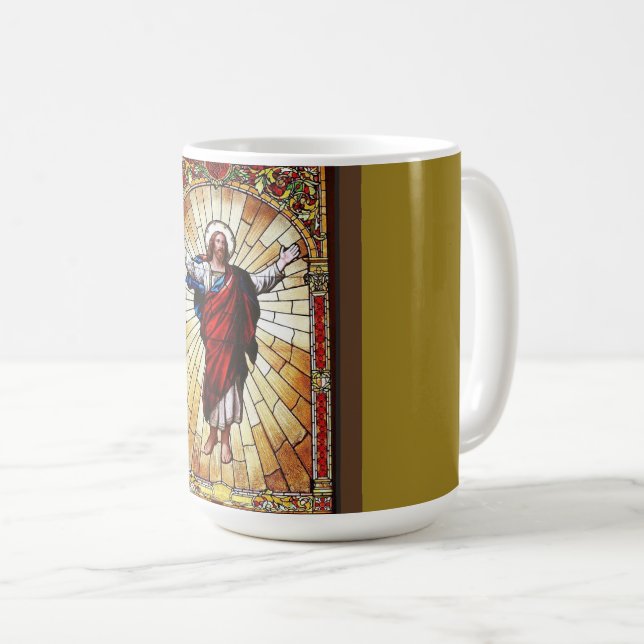 Caneca De Café Cristo o salvador em vidro escondido (Frente Esquerda)