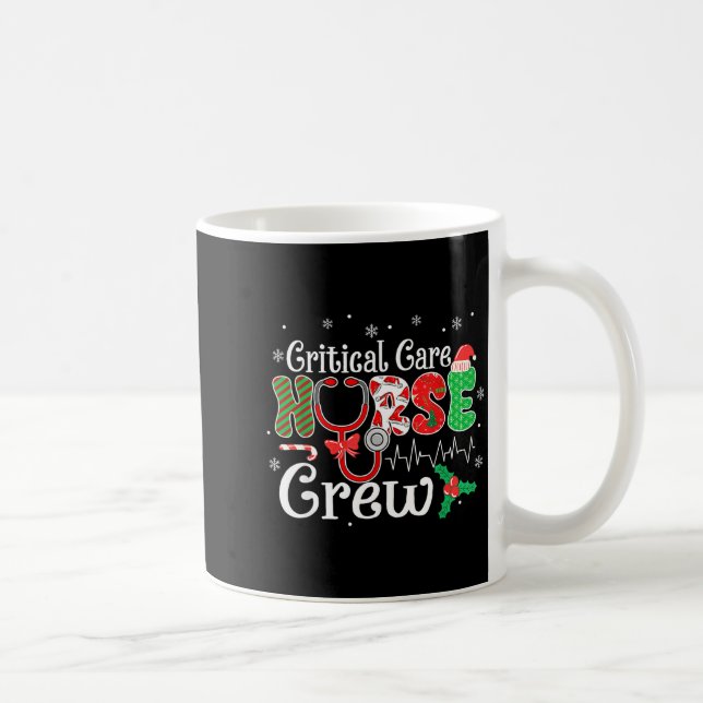 Caneca De Café Critical Care Nurse Crew Stethoscope Santa Hat Chr (Direita)