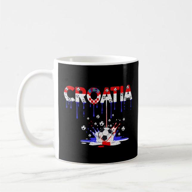Caneca De Café Croácia com Estilo de Futebol Americano com Bandei (Esquerda)