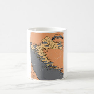Caneca De Café Croácia Mapa antigo vintage