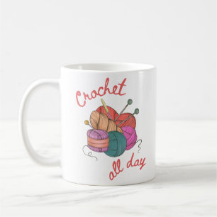 Caneca De Café Crochet All Day