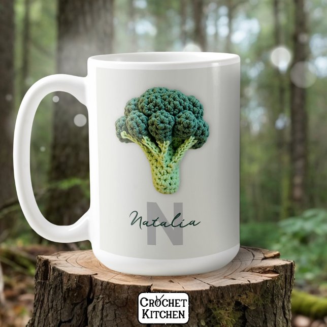 Caneca De Café Crochet Broccoli minimalista e esquisito (Criador carregado)
