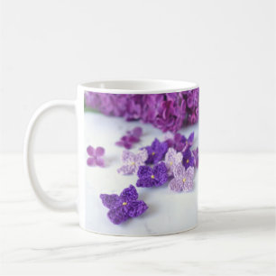 Caneca De Café Crochet Lilac Flowers Coffee Mug