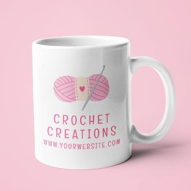 Caneca De Café Crochet Modern Crocheting Personalizado Business (Criador carregado)