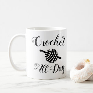 Caneca De Café Crochet o dia inteiro • Artesanatos da bola & do