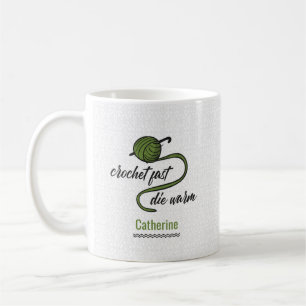 Caneca De Café Crochet Verde-Oliva Rápido, Morre Quente