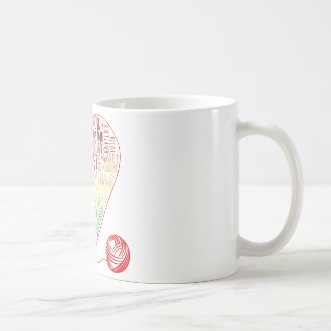 Caneca De Café Crochet Words Mug (Cor) (Direita)