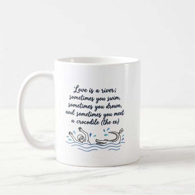 Caneca De Café Crocodile & Ex Citação para Divórcio ou Separações (Esquerda)