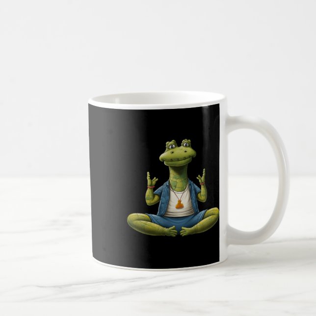 Caneca De Café Crocodile Yoga Yogi Crocodile  (Direita)