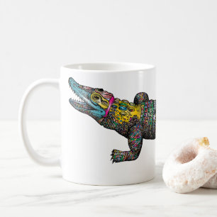 Caneca De Café Crocodilo Colorido