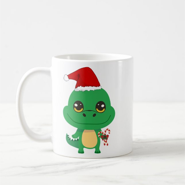 Caneca De Café Crocodilo de Natal bonito (Esquerda)