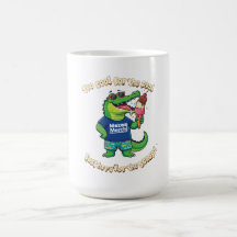 Crocodilo Engraçado Comendo Sorvete Cartoon de Ver