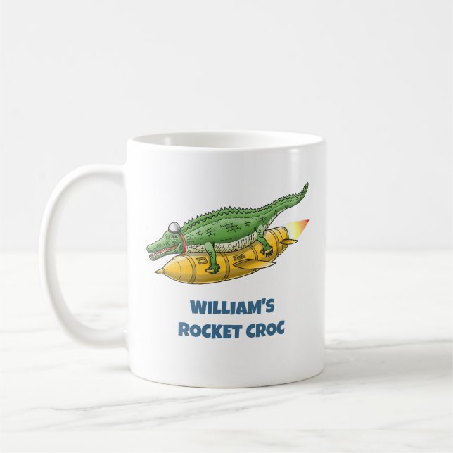 Caneca De Café Crocodilo Foguete (Esquerda)