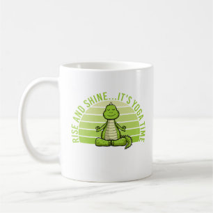Caneca De Café Crocodilo giro engraçado fazendo yoga. yoga engraç