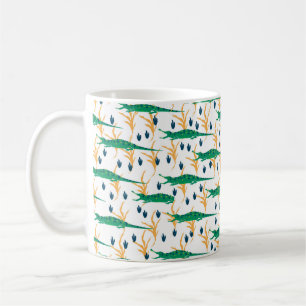 Caneca De Café Crocodilos lindos, padrão uniforme. Animais de de