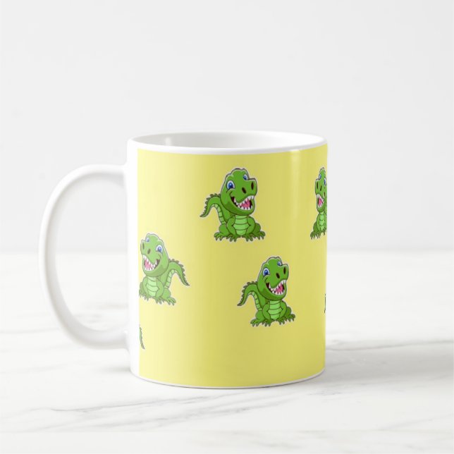Caneca De Café Crocodilos verdes em amarelo (Esquerda)