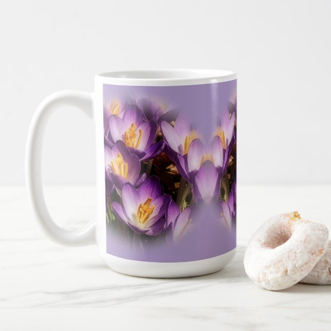 Caneca de Café Crocus Roxo (Com Donut)