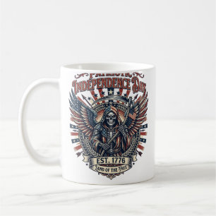 Caneca De Café Cromado Patriótico Ceifador Patriota Escuro Esquel