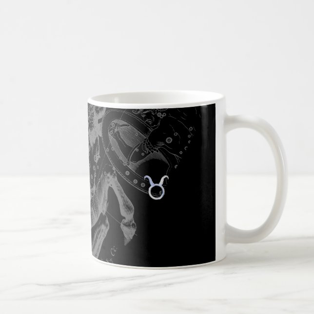 Caneca De Café Cromo como Taurus Zodiac Sinal em Decoração Hevéli (Direita)