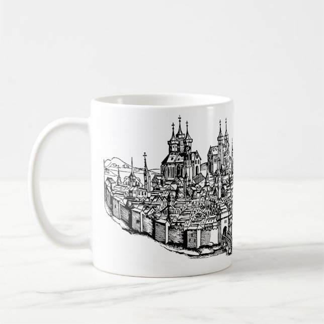 Caneca De Café Crônica Premium Medieval de Erfurt da Turíngia Art (Esquerda)
