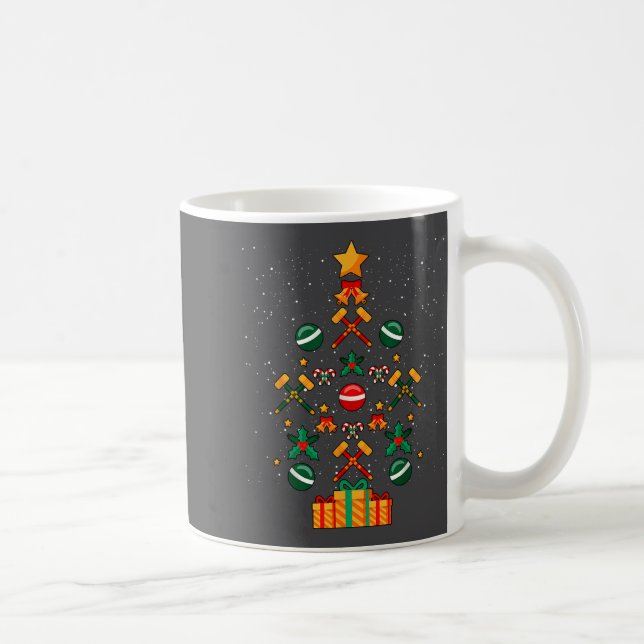 Caneca De Café Croquet Christmas Tree Xmas  (Direita)