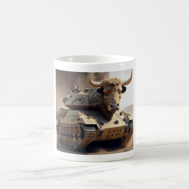 Caneca De Café Cross Between A Tank And A Texas Longhorn Steer (Centro)