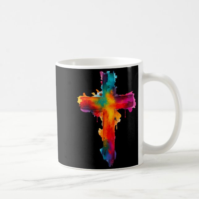 Caneca De Café Cross Christian Religious Believe Blessed Faith Gr (Direita)