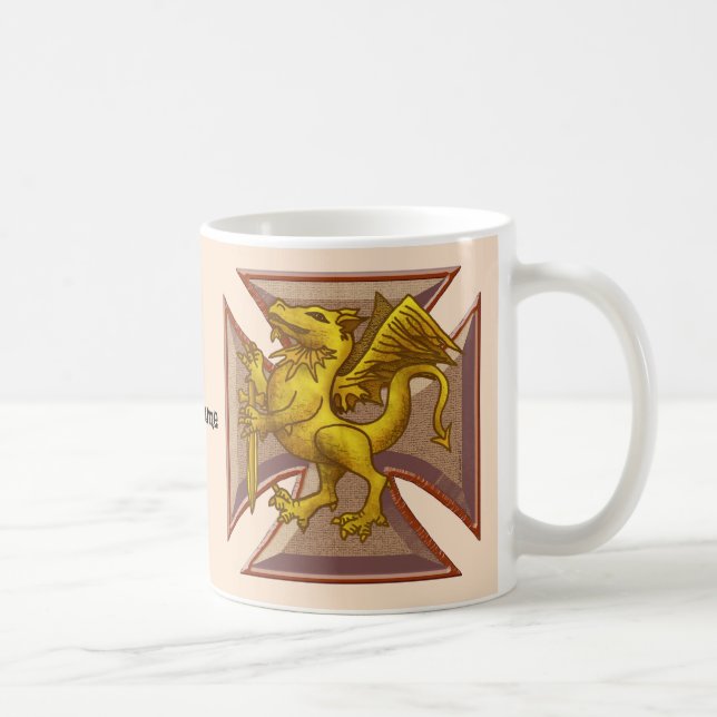 Caneca De Café Cross Dragon Maltês (Direita)