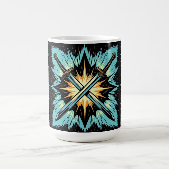 Caneca De Café Crossed Fantasy Arrows with Glowing Energy – Dynam (Centro)