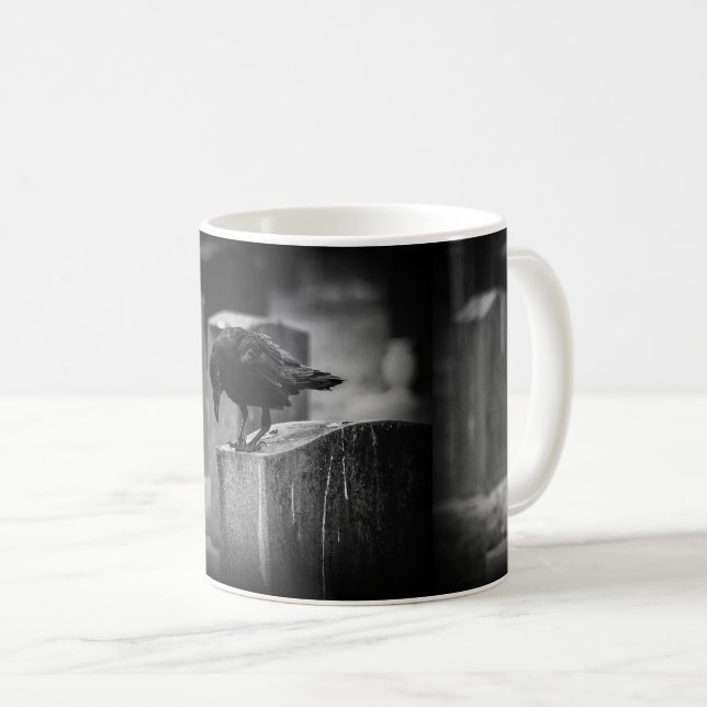 Caneca De Café Crow do Cemitério de Queda (Frente Esquerda)