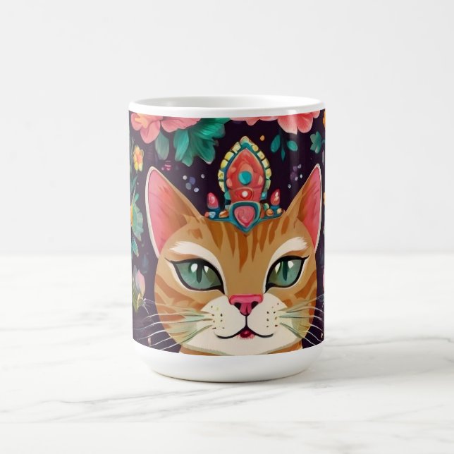 Caneca De Café Crowned Bejewelled Cat (Centro)