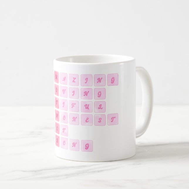 Caneca De Café Cruciverba Fofo Dia das Mães (Frente Esquerda)