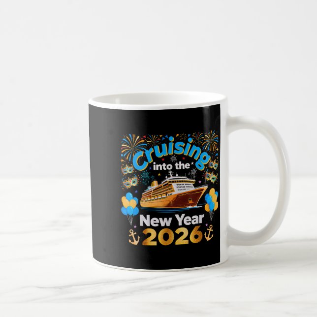 Caneca De Café Cruising Into 2026 New Year’s Eve Cruise Vacation  (Direita)